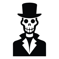 Skeleton gentleman in top hat halloween costume