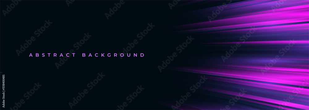 Poster pink and purple wide modern abstract technology black vector background with glowing high-speed and 
