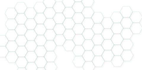 Abstract White Hexagonal Background. Luxury White Pattern. Futuristic abstract honeycomb technology white background. Geometric mesh cell texture	
