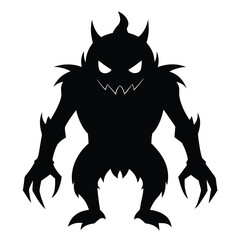 Halloween monster silhouette scary creature design