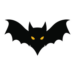 Halloween bat silhouette glowing eyes spooky night