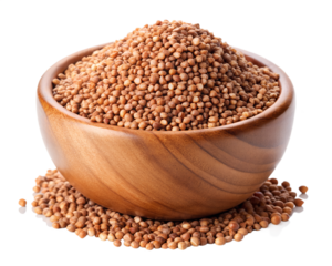 buckwheat grains in wooden bowl