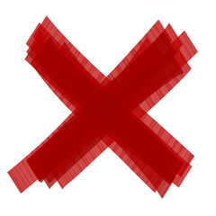 Obraz premium Grunge Red Marker Pen Hand-Drawn X Cross Mark. Wrong mark illustration 