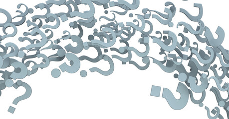 question icons, original 3d rendering;