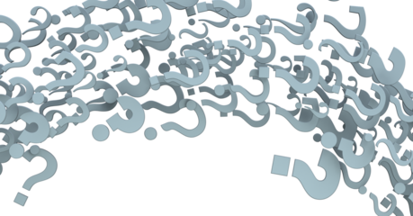 question icons, original 3d rendering;