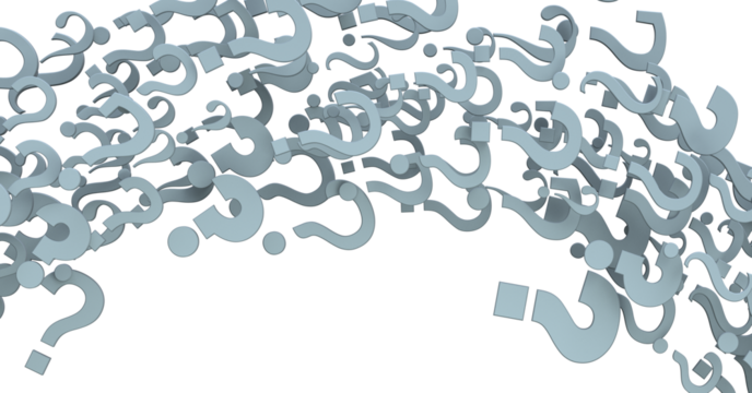 question icons, original 3d rendering;