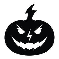 Evil halloween pumpkin black silhouette design