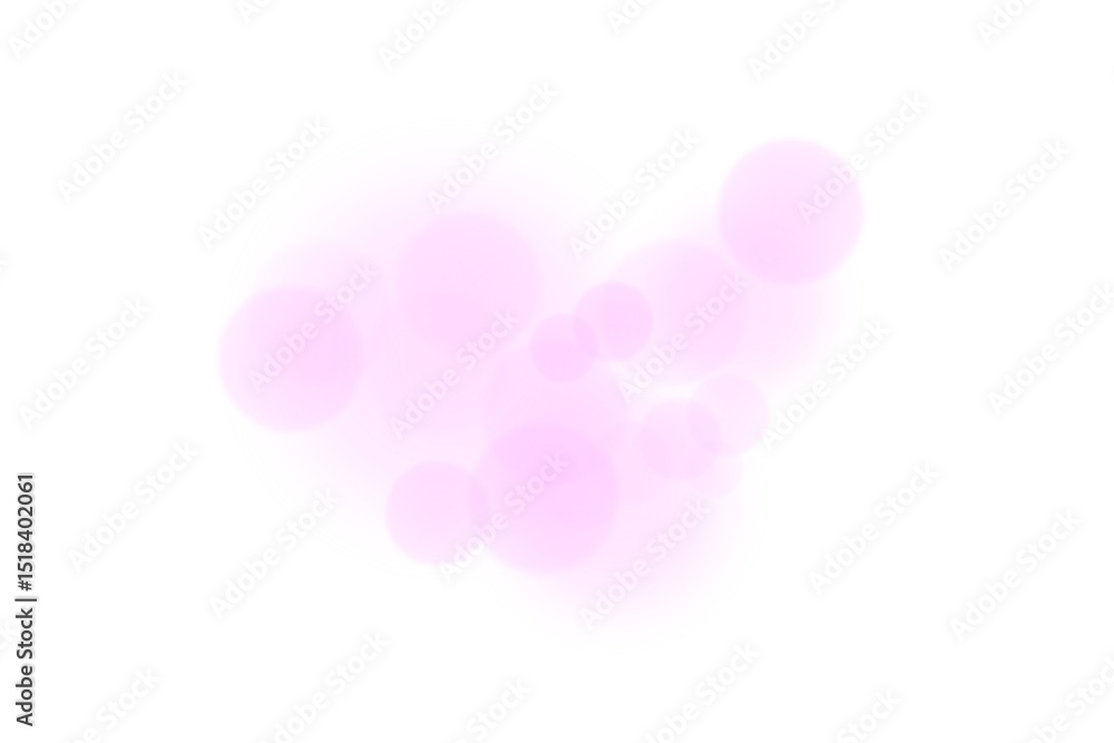 Poster pink bokeh light overlay isolated on transparent background. soft dreamy gradient light bokeh or shi