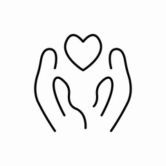 Care protection heart icon vector sign