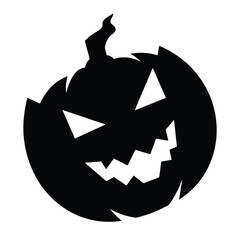 Spooky halloween jack o lantern silhouette