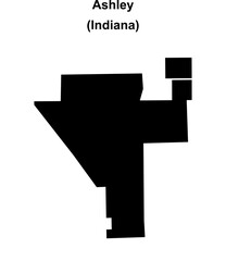 Ashley (Indiana) blank outline map