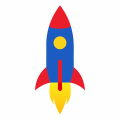 American firework rocket vector—clean white backdrop, great for creating Fourth of July decor, graphics, and festive print files.