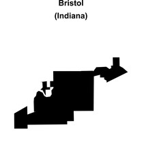 Bristol (Indiana) blank outline map