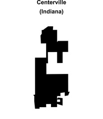 Fototapeta premium Centerville (Indiana) blank outline map