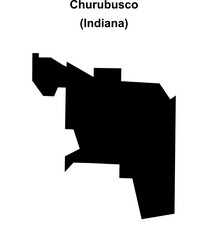 Churubusco (Indiana) blank outline map