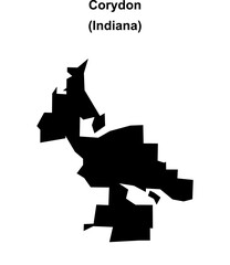 Corydon (Indiana) blank outline map