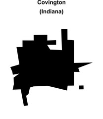 Covington (Indiana) blank outline map