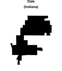 Obraz premium Dale (Indiana) blank outline map