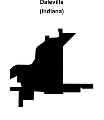 Daleville (Indiana) blank outline map