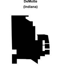 Fototapeta premium DeMotte (Indiana) blank outline map