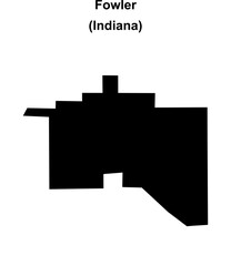 Fowler (Indiana) blank outline map