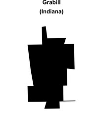 Grabill (Indiana) blank outline map