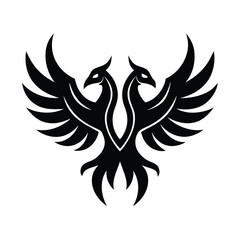 Obraz premium twin bird logo silhouette vector illustration