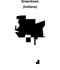 Greentown (Indiana) blank outline map