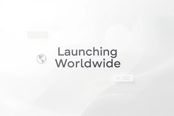 Elegant “Launching Worldwide” Poster with Minimal Global Design
