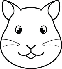 Obraz premium Adorable Hamster Face A Simple Line Drawing Illustration
