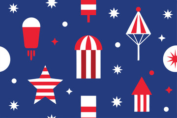 4th July Pattern vector design