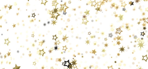 Shimmering gold stars on white. Perfect for holidays, celebrations, and more!