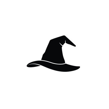Witch hat halloween icon black silhouette design