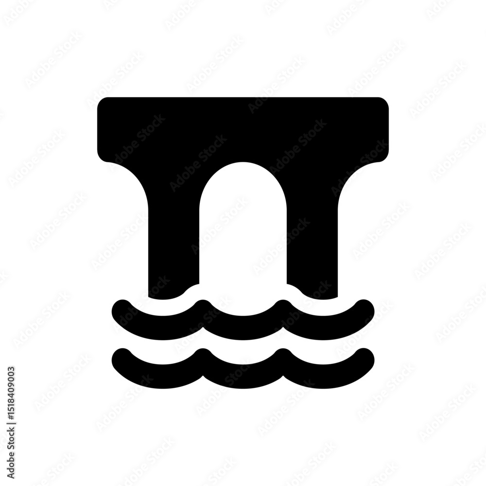 Poster black and white icon illustrating a document with a cube inside representing a data file or model fi