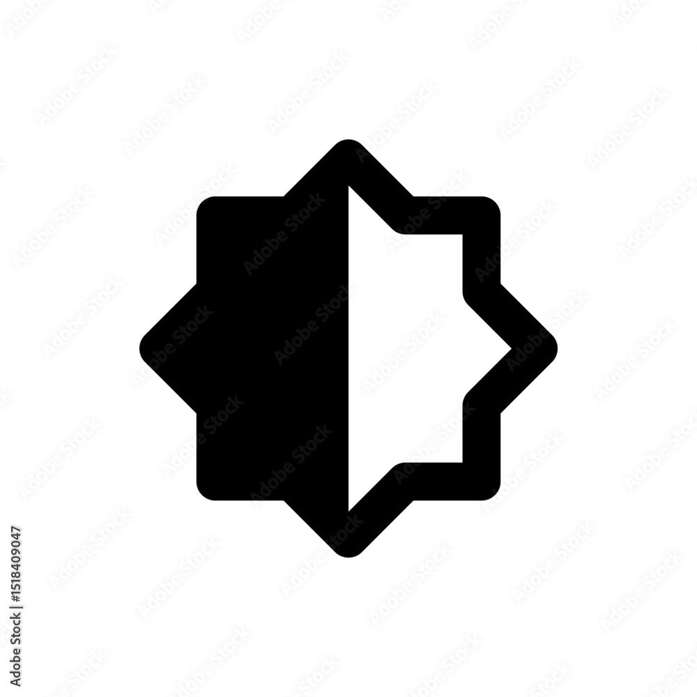 Poster A white number seven centered on a black rounded rectangle shape with soft edges and a simple design style