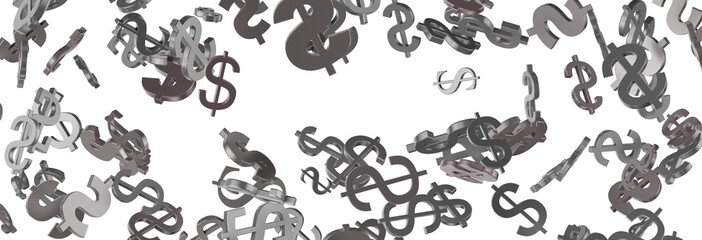 US Dollar sign symbols 3d close up