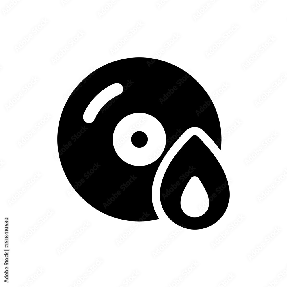 Poster a simple black ring with a thick outline against a white background creating a minimalist circular s