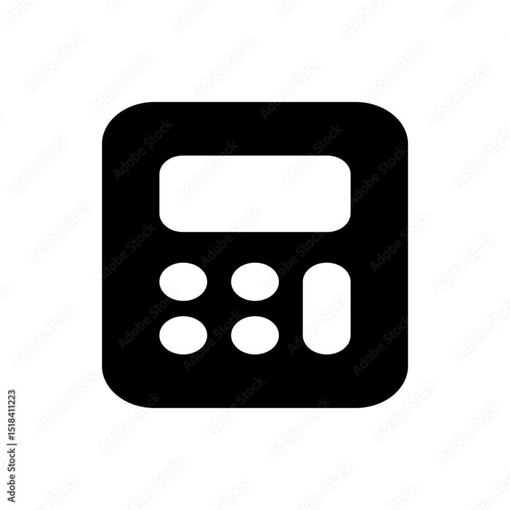 Poster black speech bubble with rounded corners and a white plus sign inside a circle on the upper right si