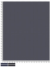 Dark Gray Woven Fabric Swatch with Ruler Markings and Color Sample Patches for Textile Design