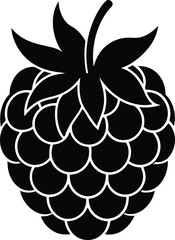 Blackberry Silhouette Vector, Black Fruit Illustration Clipart. Hand Drawn Blackberry Icon, Monochrome Berry Graphic. Blackberry Logo Design – Bold Fruit Silhouette Art. 
