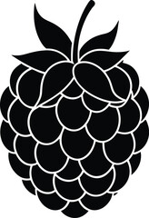 Blackberry Silhouette Vector, Black Fruit Illustration Clipart. Hand Drawn Blackberry Icon, Monochrome Berry Graphic. Blackberry Logo Design – Bold Fruit Silhouette Art. 