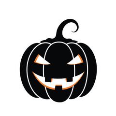 Spooky black halloween jack o lantern pumpkin