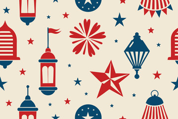 4th July Pattern vector design