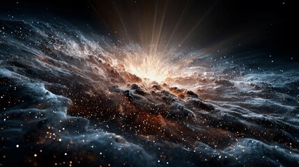 Radiant explosion of a star in the depths of space with vibrant light and color