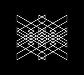 Abstract Geometric Line Art Pattern and Symbol Minimalist Design