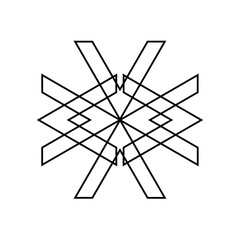 Abstract Geometric Line Art Pattern and Symbol Minimalist Design