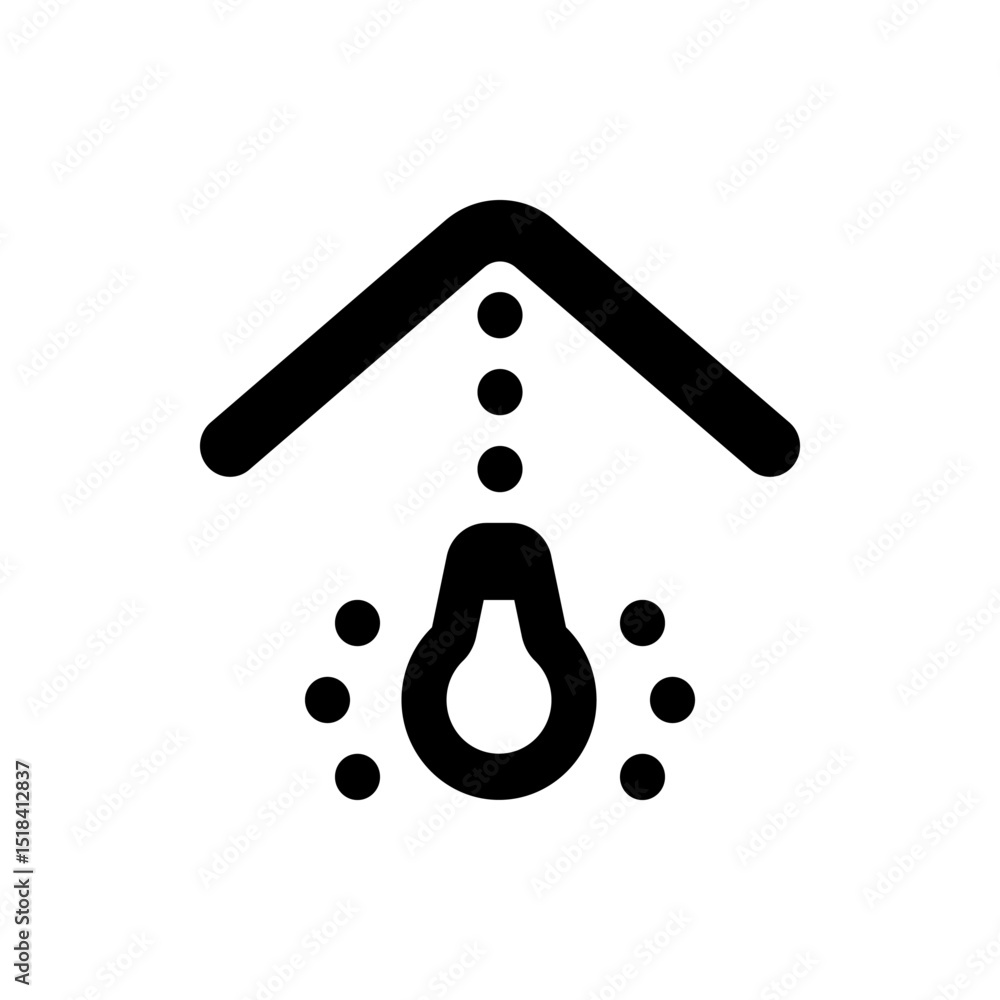 Poster illustration of a black bullet with a rounded tip and a rectangular cut out on a white background im