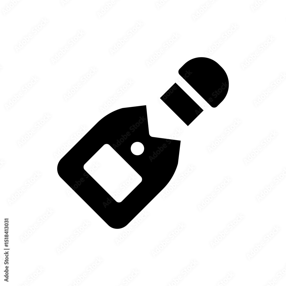 Poster black rounded rectangle with an exclamation point on top of another rounded rectangle icon design ve