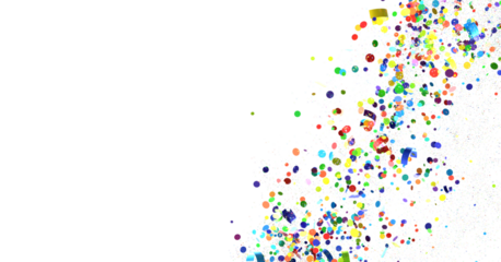  Colorful confetti on white background  transparent PNG