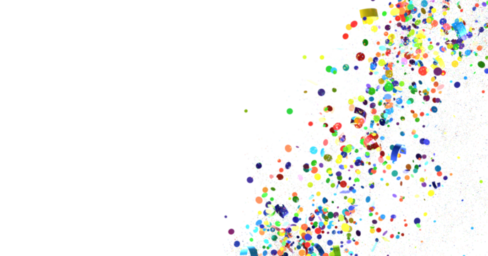  Colorful confetti on white background  transparent PNG